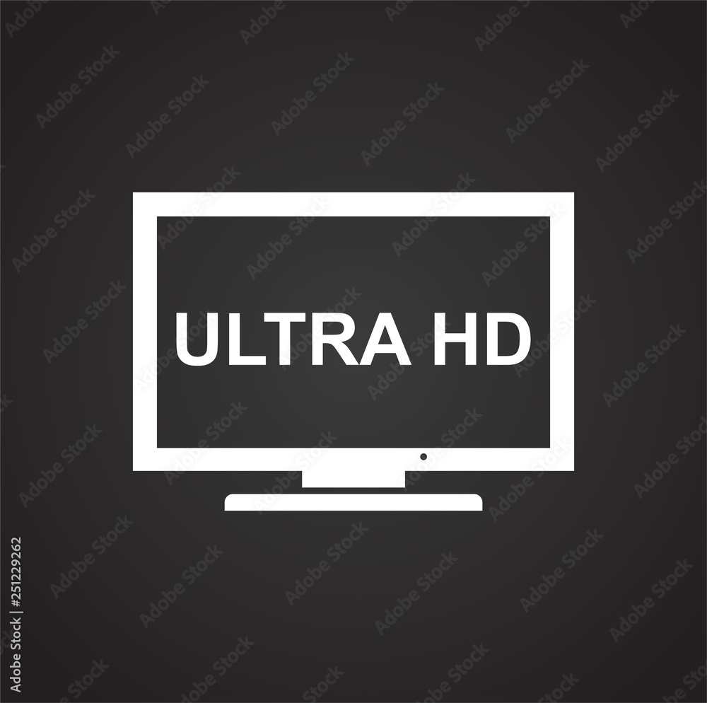 Poster tv icon on black background for graphic and web design, modern simple vector sign. internet concept.