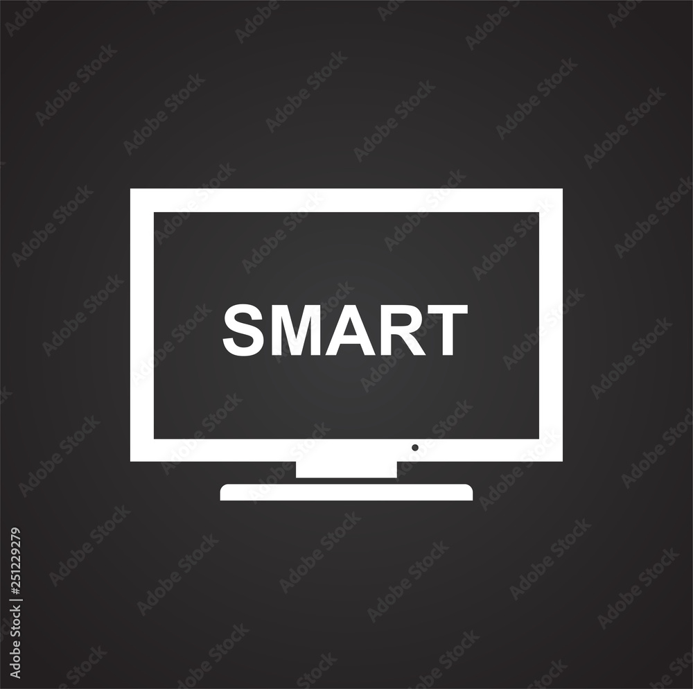 Fototapete TV icon on black background for graphic and web design, Modern simple vector sign. Internet concept. Trendy symbol for website design web button or mobile app