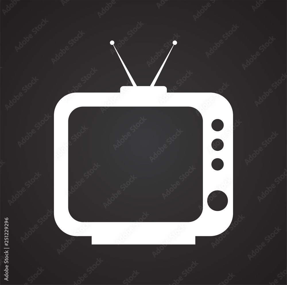 Poster tv icon on black background for graphic and web design, modern simple vector sign. internet concept.