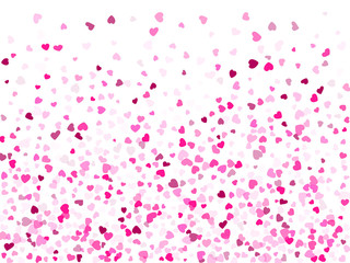 Hearts confetti flying vector background graphic design.
