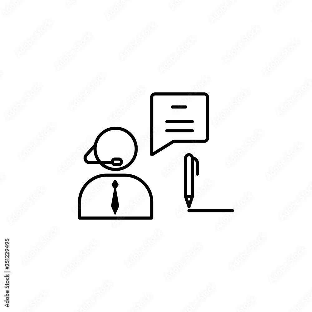 Poster consultant, receptionist icon. element of teamwork for mobile concept and web apps illustration. thi