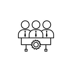 office, team, gear icon. Element of teamwork for mobile concept and web apps illustration. Thin line icon for website design and development, app development