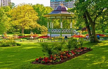 The Halifax Public Gardens are Victorian era public gardens formally established in 1867, the year of Canadian Confederation. - obrazy, fototapety, plakaty