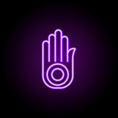 Jainism outline icon. Elements of religion in neon style icons. Simple icon for websites, web design, mobile app, info graphics