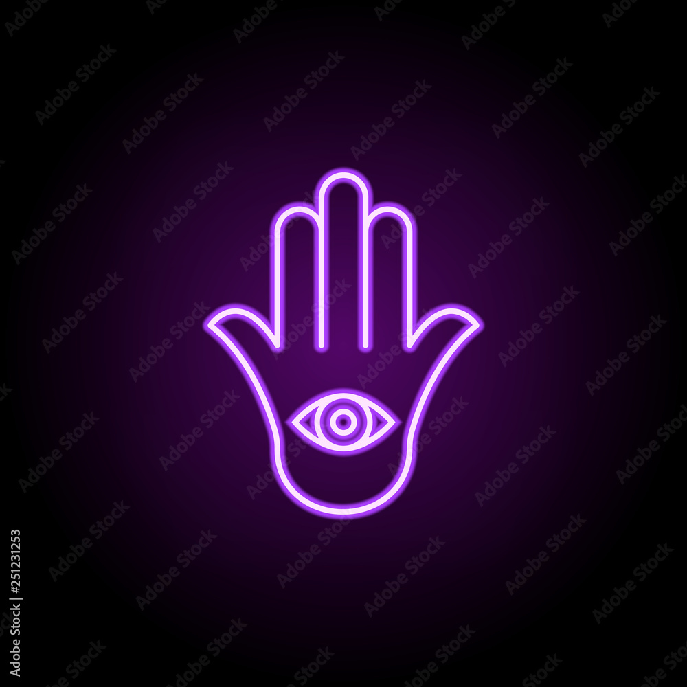 Poster jainism outline icon. elements of religion in neon style icons. simple icon for websites, web design