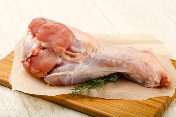 Raw turkey leg