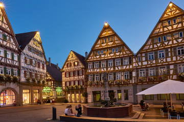 Fototapeta na wymiar Marquet Square at evening, Herremberg, Germany