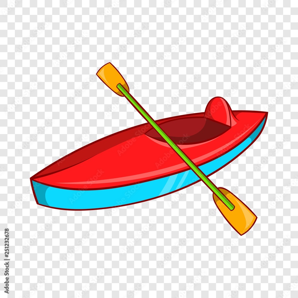 Poster kayak icon in cartoon style isolated on background for any web design