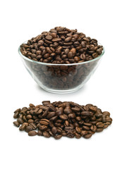 Coffee beans in glassware