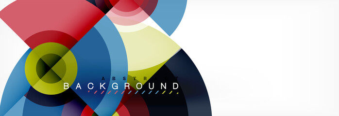 Fototapeta premium Circle geometric composition abstract background design, cover, template, brochure, flyer.