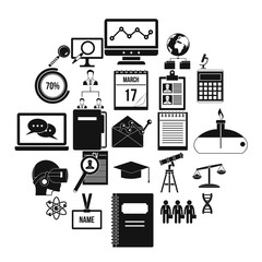 Business college icons set. Simple set of 25 business college icons for web isolated on white background