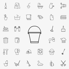 bucket icon. Cleaning icons universal set for web and mobile