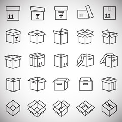 Box line icons set on white background for graphic and web design, Modern simple vector sign. Internet concept. Trendy symbol for website design web button or mobile app