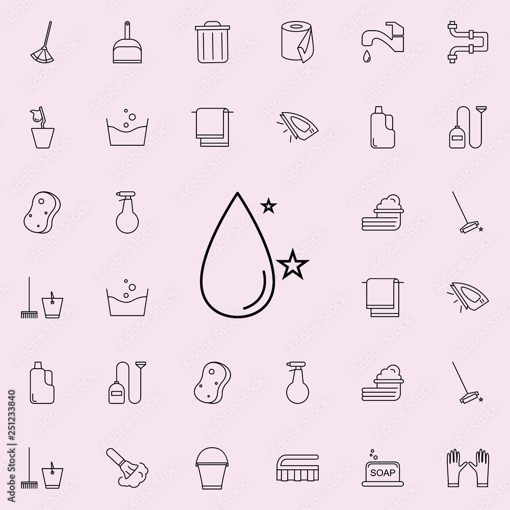 Aufkleber clean drop icon. cleaning icons universal set for web and mobile