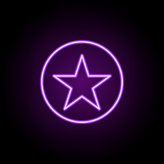 star in a circle line icon. Elements of Stars in neon style icons. Simple icon for websites, web design, mobile app, info graphics