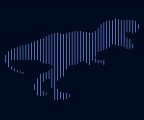 The linear illustration of a dinosaur. Logo