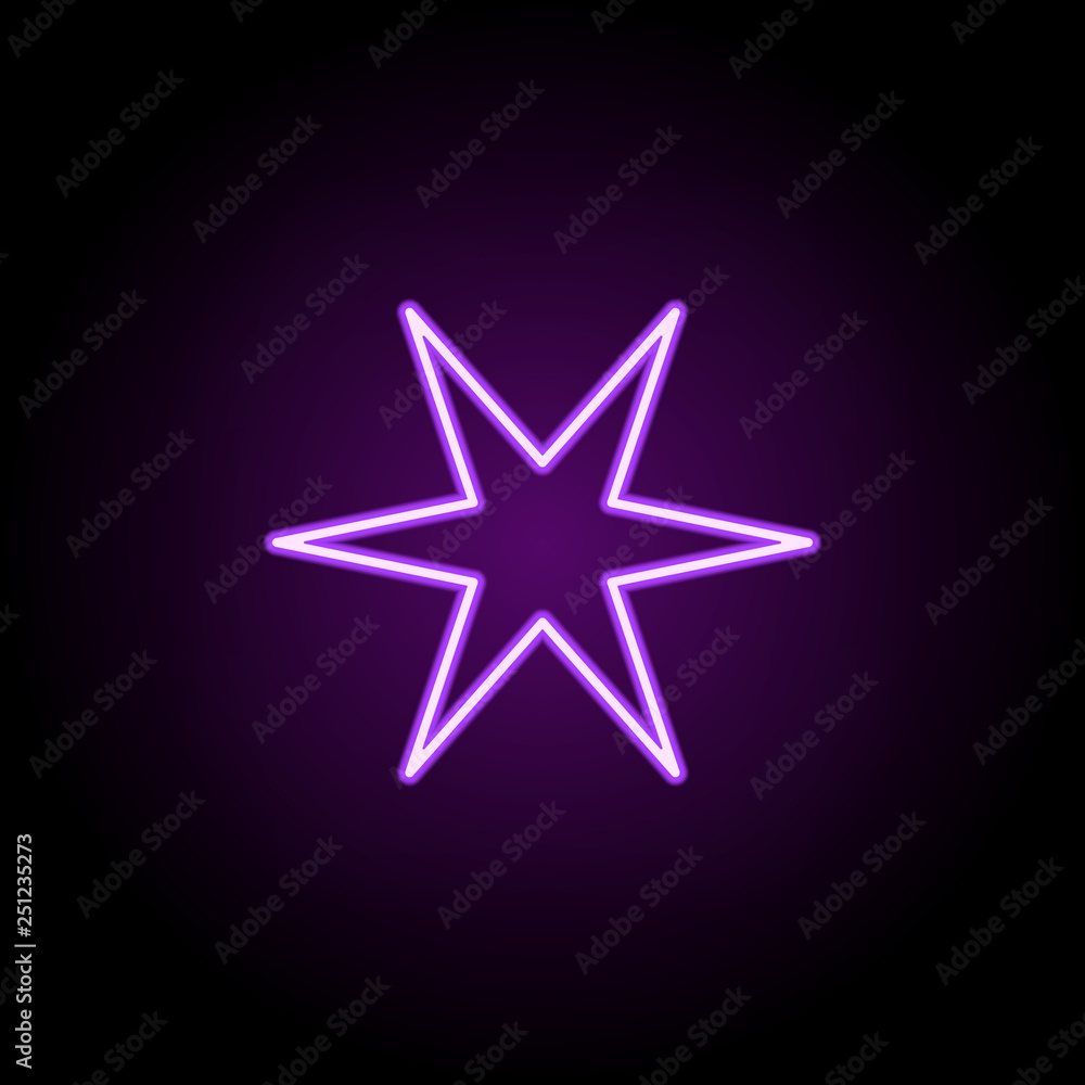 Poster star line icon. elements of stars in neon style icons. simple icon for websites, web design, mobile 