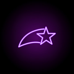 flying star line icon. Elements of Stars in neon style icons. Simple icon for websites, web design, mobile app, info graphics