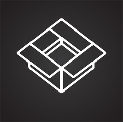 Box line icon on black background for graphic and web design, Modern simple vector sign. Internet concept. Trendy symbol for website design web button or mobile app