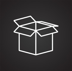 Box line icon on black background for graphic and web design, Modern simple vector sign. Internet concept. Trendy symbol for website design web button or mobile app