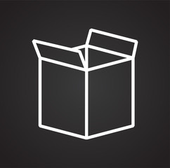 Box line icon on black background for graphic and web design, Modern simple vector sign. Internet concept. Trendy symbol for website design web button or mobile app