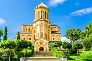 View on The Holy Trinity Cathedral of Tbilisi in Georgia