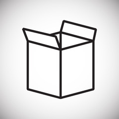 Box line icon on black background for graphic and web design, Modern simple vector sign. Internet concept. Trendy symbol for website design web button or mobile app