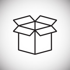 Box line icon on black background for graphic and web design, Modern simple vector sign. Internet concept. Trendy symbol for website design web button or mobile app