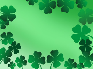 St patricks day greeting celebration background with shamrock flowers decoration - illustration with copy space for writing