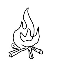 焚き火のイラスト