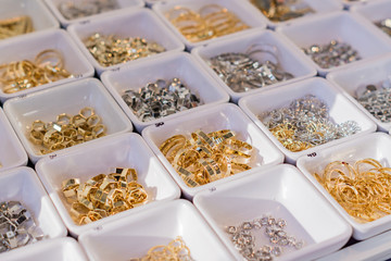 Assortment of gold and silver plated fittings for making accesories. DIY materials for sale
