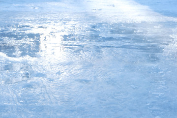 Slippery ice, ice slick dangerous.