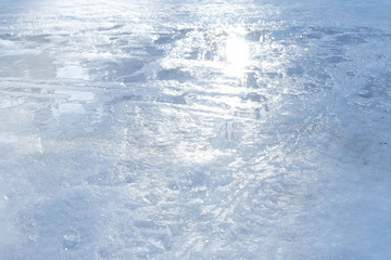 Slippery ice, ice slick dangerous.