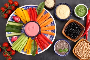 Vegetables and humus.