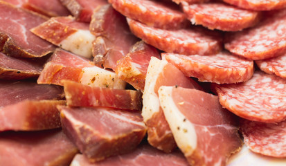 Cold cuts, Russian appetizer for alcoholic drinks, vodka and brandy