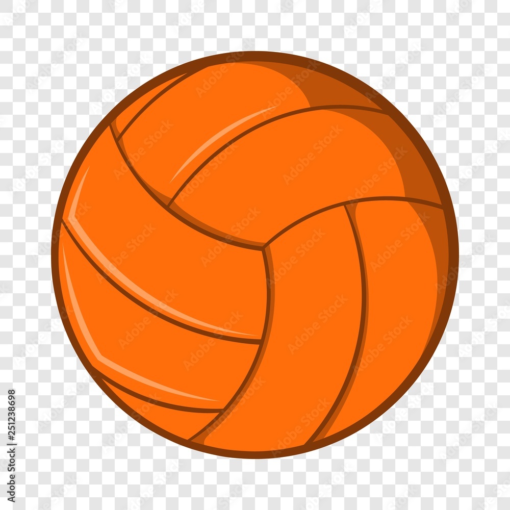 Poster volleyball icon in cartoon style isolated on background for any web design