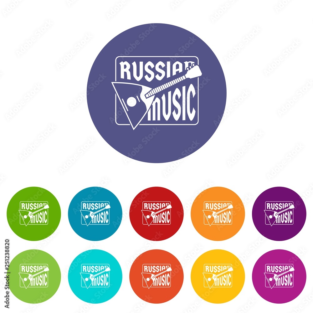Poster balalaika icons color set vector for any web design on white background