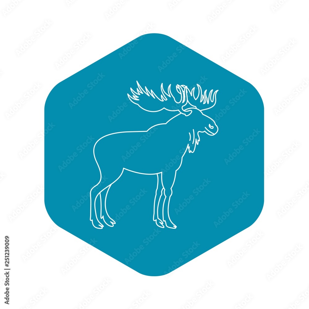 Poster moose icon. outline illustration of moose vector icon for web