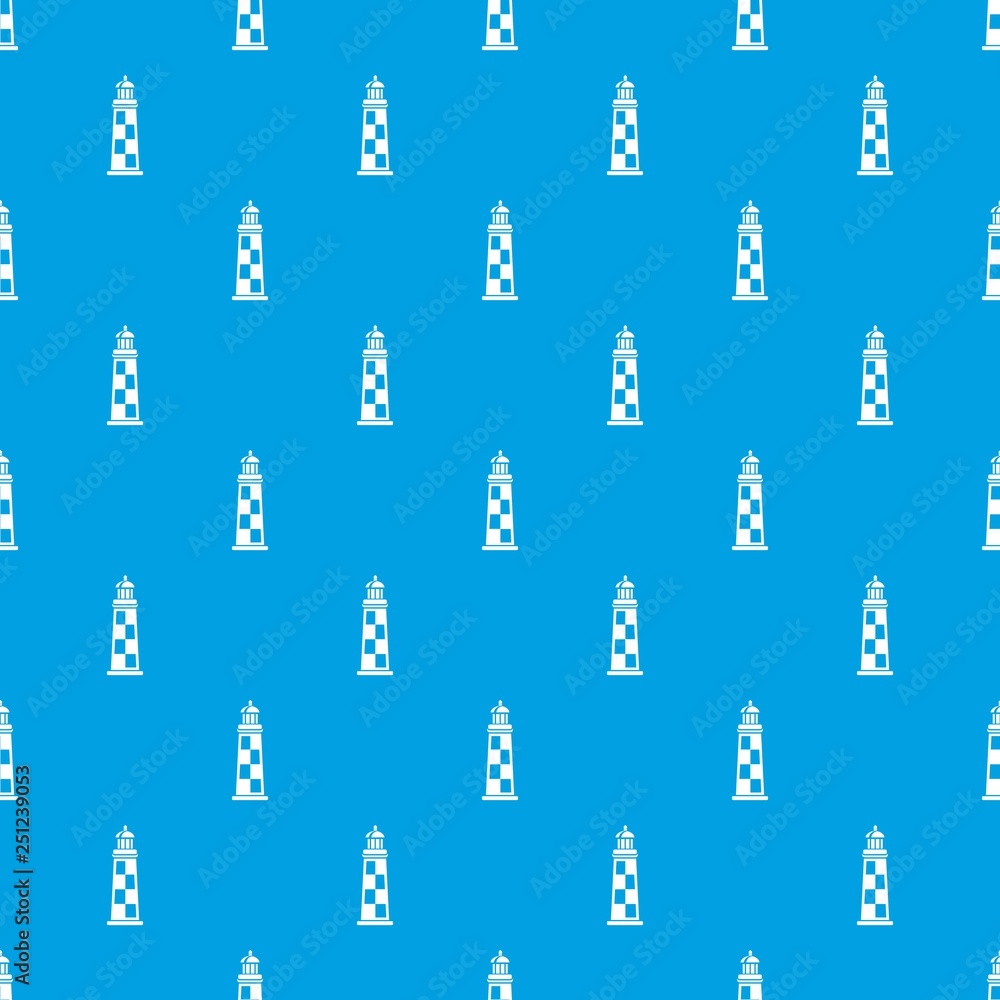 Poster brick lighthouse pattern vector seamless blue repeat for any use