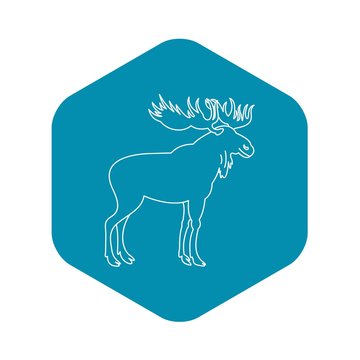 Moose icon. Outline illustration of moose vector icon for web