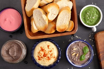 Humus and bread.