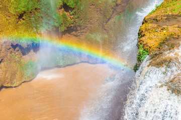 Beautiful rainbow over the Ouzoud Waterfall, Morocco