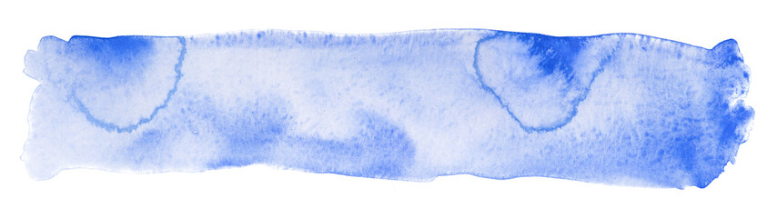 blue hand drawn watercolor element strokes hand drawn isolated stain on white background