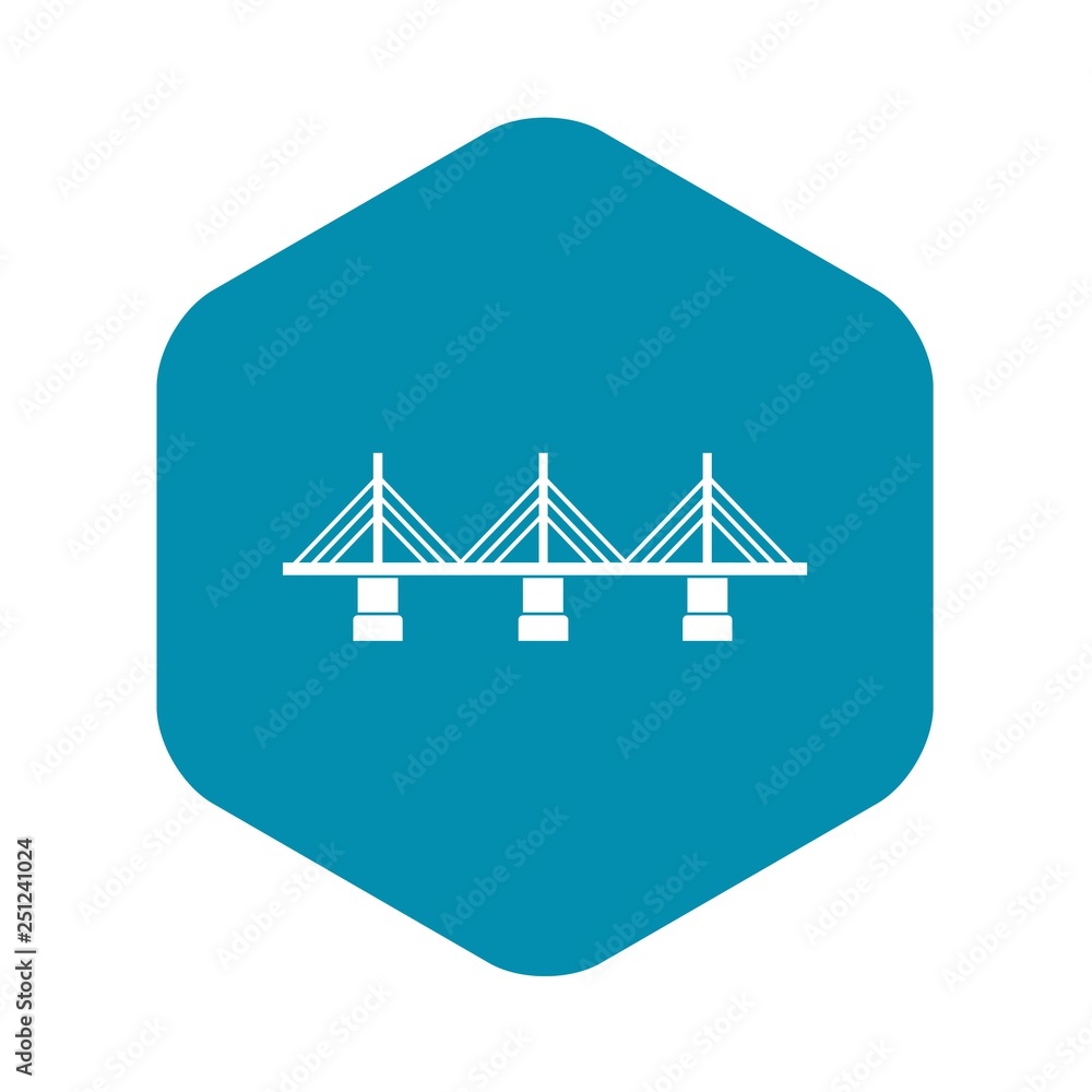 Poster bridge icon in simple style isolated on white background