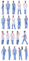 collage of a variety of medical doctors standing in a row