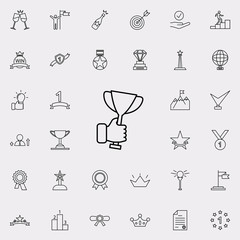 cup in hand icon. Succes and awards icons universal set for web and mobile