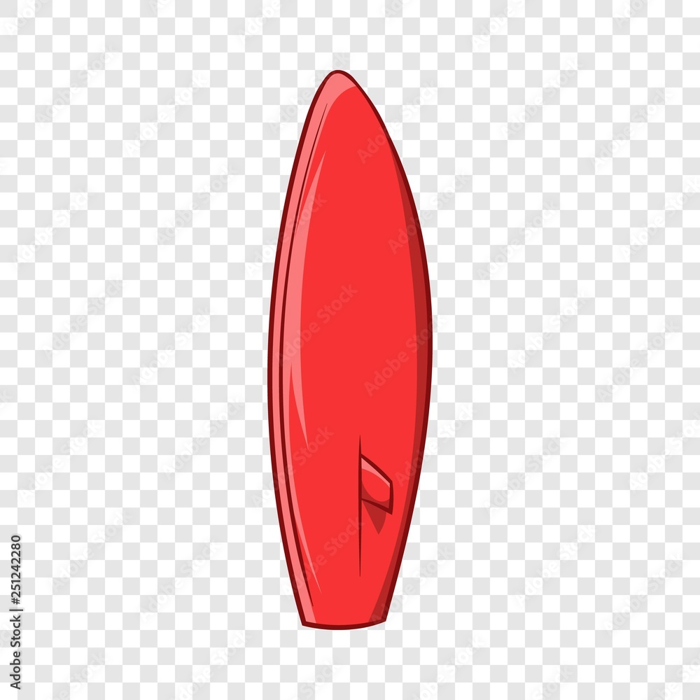Poster surfboard icon in cartoon style isolated on background for any web design