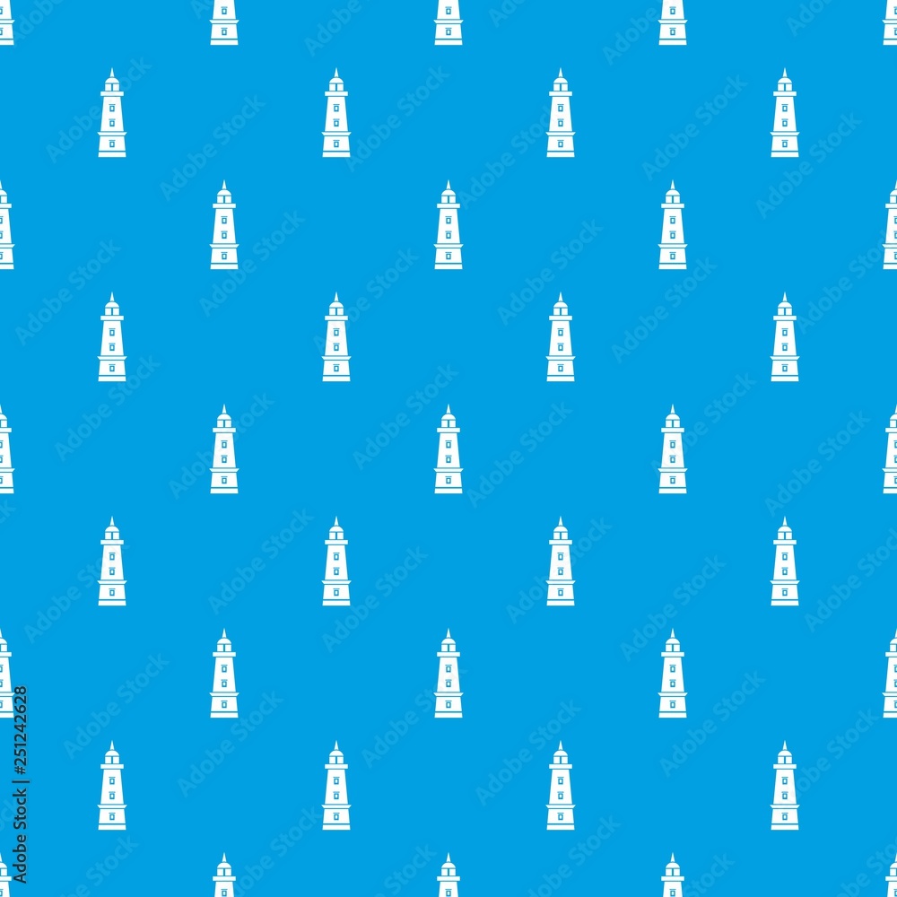 Poster sea beacon pattern vector seamless blue repeat for any use