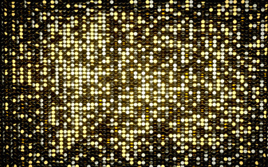 Gold and silver coins shiny mosaic background. Black background with gold lights background. Silver and gold. 3D. Premium quality video.