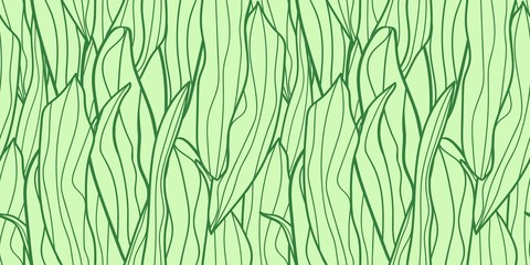 Vector seamless pattern of hand drawn leaves